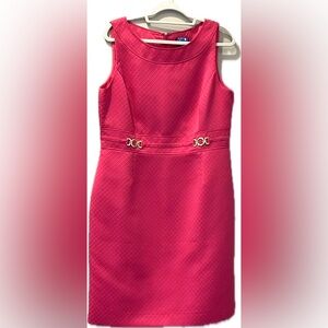 Tahari Arthur Levine pink sheath dress 14